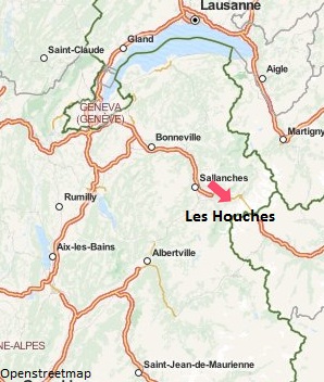 Carte de la station Les Houches en Haute Savoie