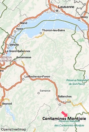 Carte de la station de ski de Contamines Montjoie 74