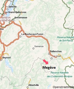 Carte de la station de ski de Megève