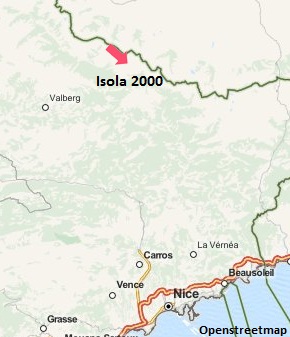 Carte de la station de ski d'Isola 2000