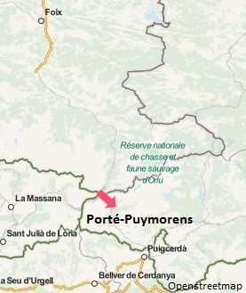 Carte de la station de ski de Porté Puymorens