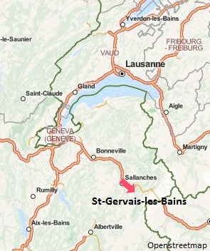 Carte de St Gervais les Bains